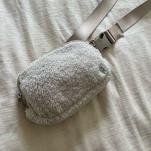 Beige Sherpa Lululemon Belt Bag
